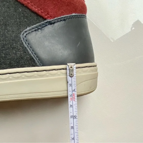 Earth, mid-top, leather & fabric sneaker, Zane navy & red, women’s size 8.5 - Picture 16 of 16